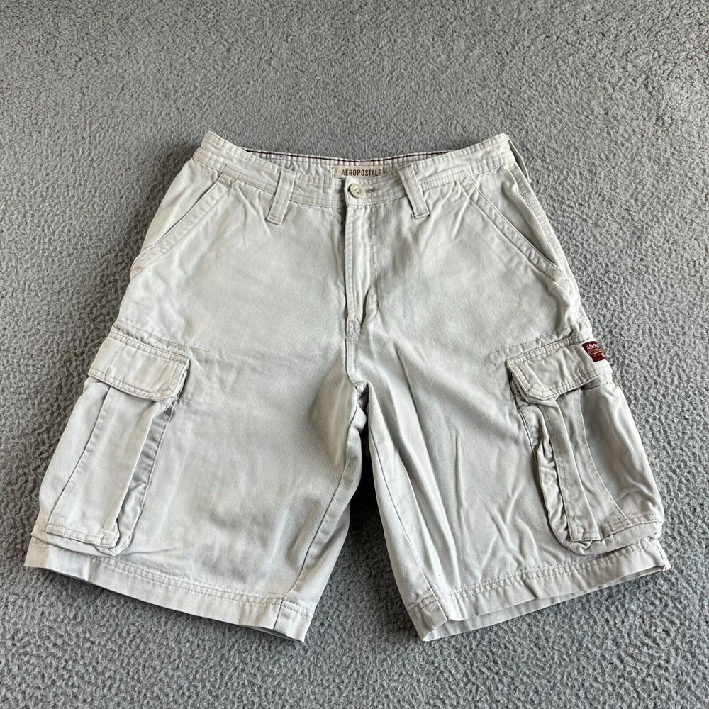 VINTAGE Aeropostale Shorts Mens 29 Beige Cargo‎ Outdoor Classic Hip Hop Skater